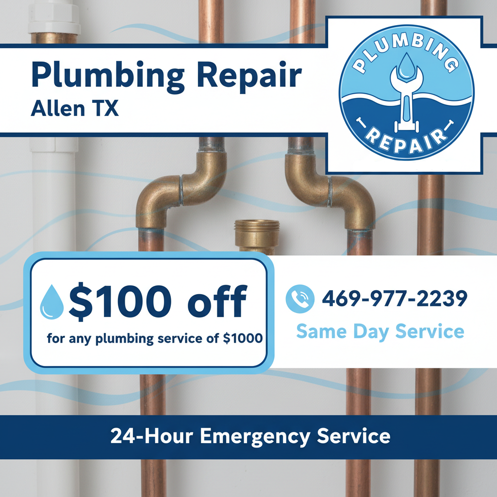 Plumbing Repair Coupon Allen TX – Discount on Plumbing Services